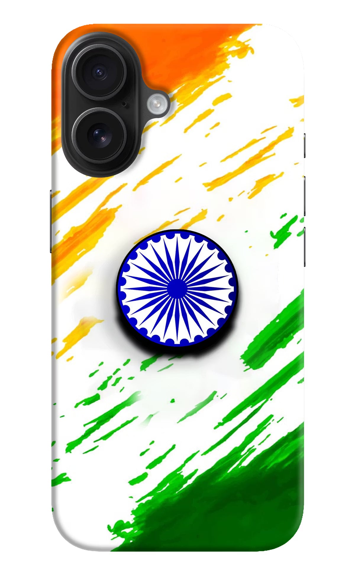 Indian Flag Ashoka Chakra iPhone 16 Plus Pop Case by Casekaro
