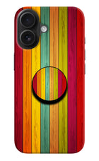 Multicolor Wooden iPhone 16 Plus Pop Case by Casekaro