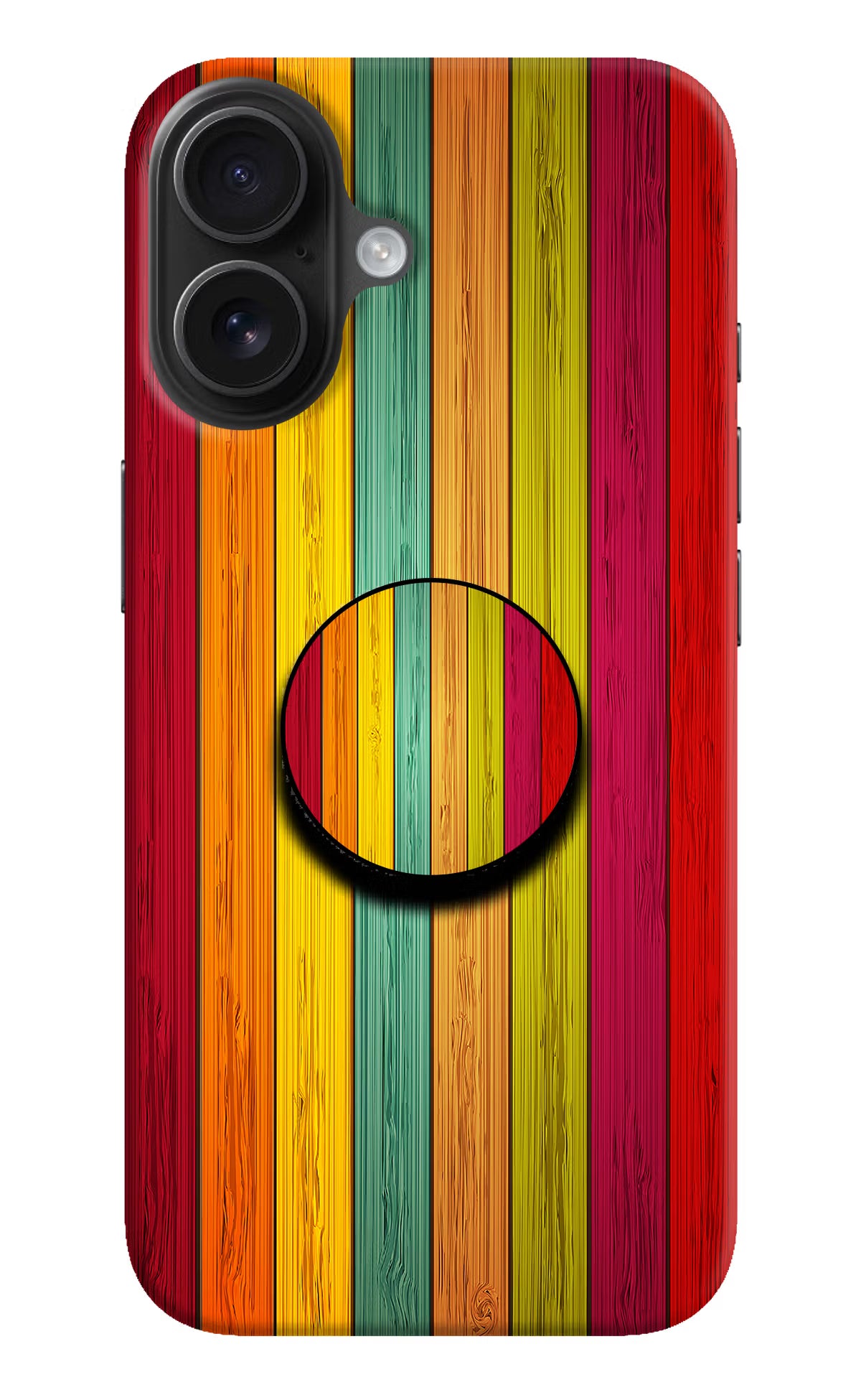 Multicolor Wooden iPhone 16 Plus Pop Case by Casekaro
