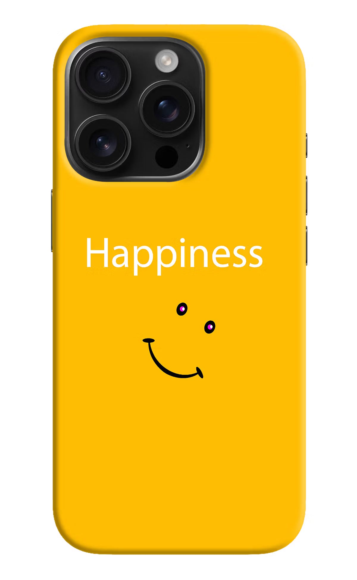 Happiness With Smiley iPhone 16 Pro Max Hard Case Back Cover by Casekaro