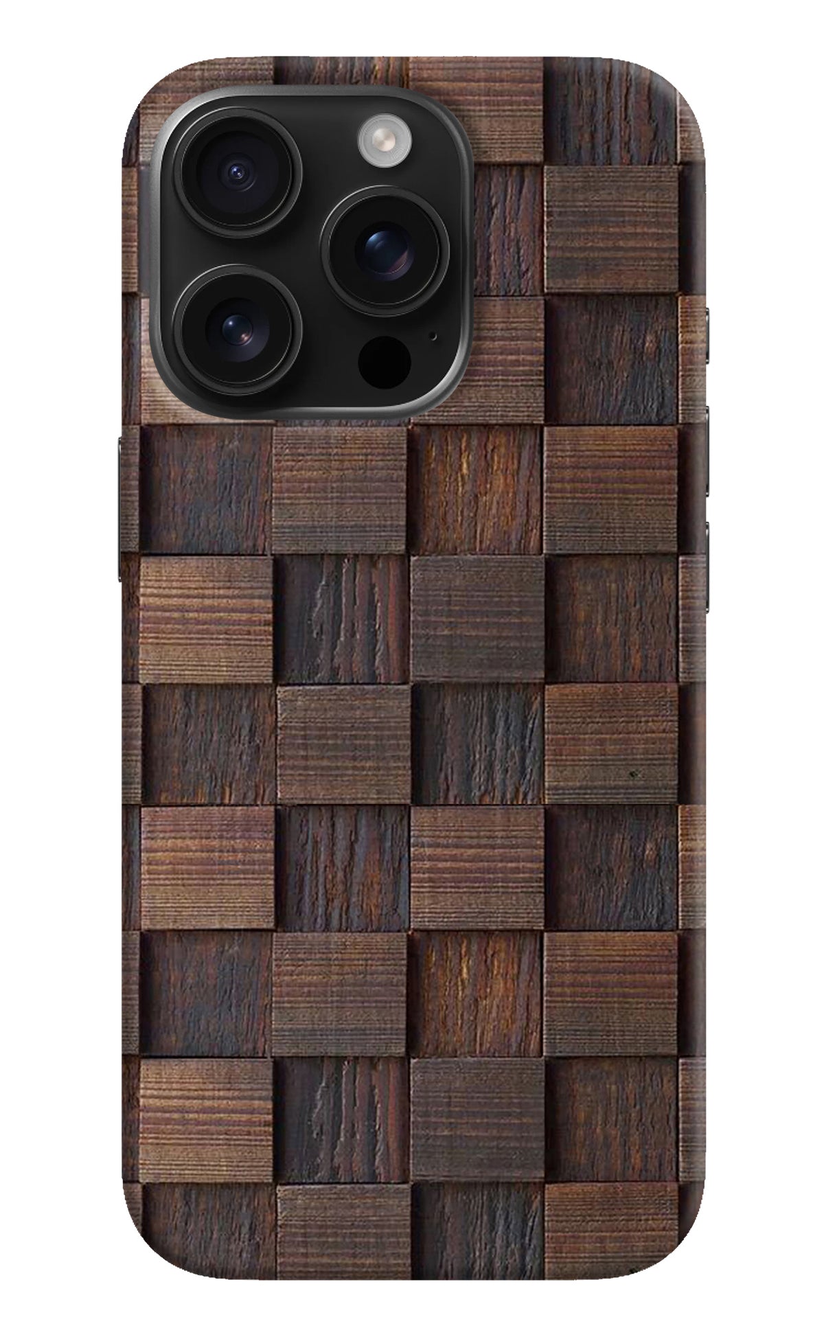 Wooden Cube Design iPhone 16 Pro Max Back Cover