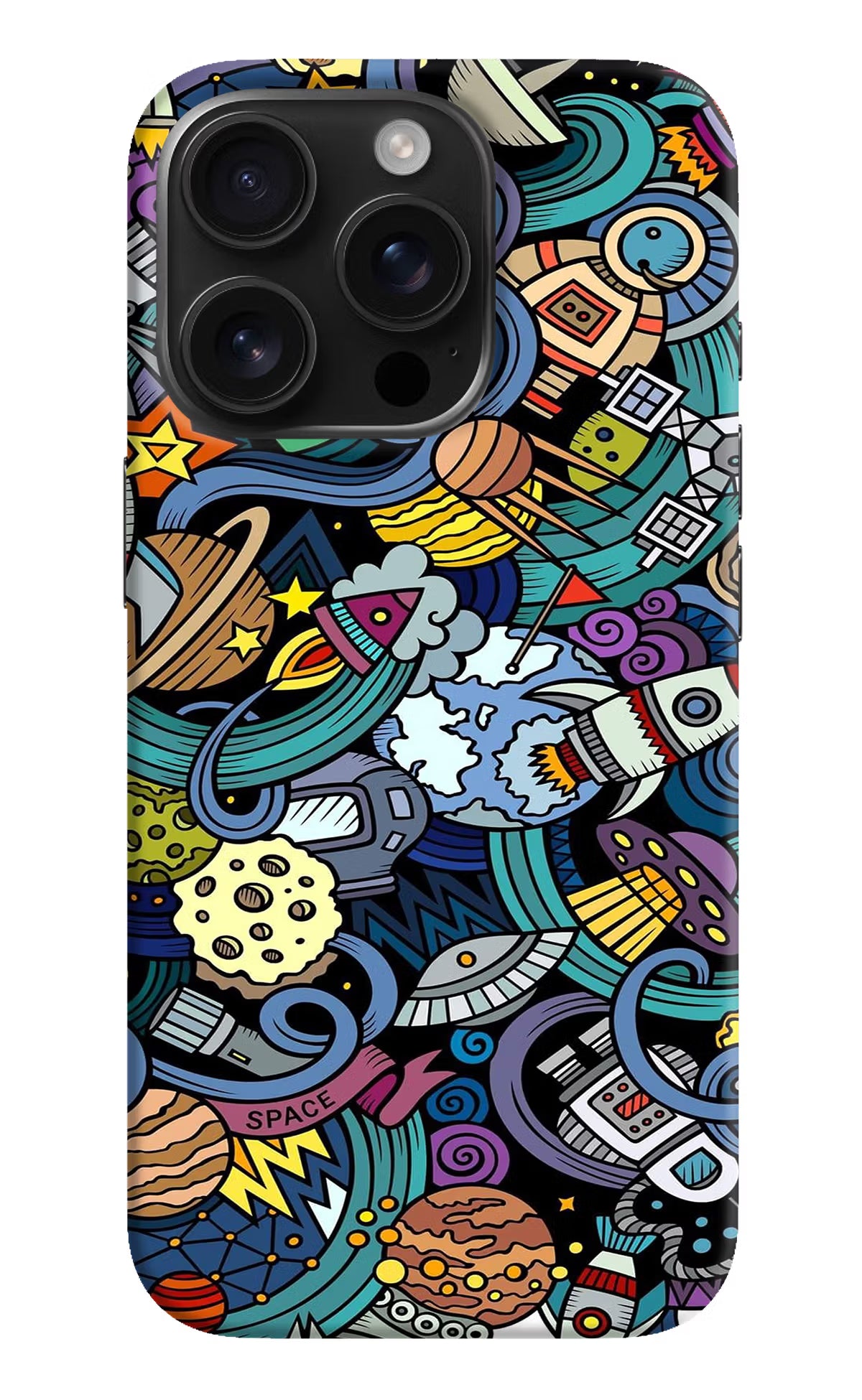 Space Abstract iPhone 16 Pro Max Hard Case Back Cover by Casekaro