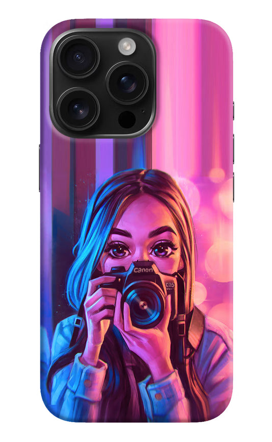 Girl Photographer iPhone 16 Pro Max Hard Case Back Cover by Casekaro