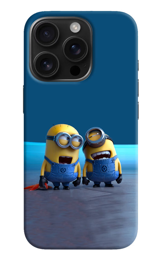 Minion Laughing iPhone 16 Pro Max Hard Case Back Cover by Casekaro