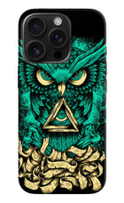 Green Owl iPhone 16 Pro Max Hard Case Back Cover by Casekaro