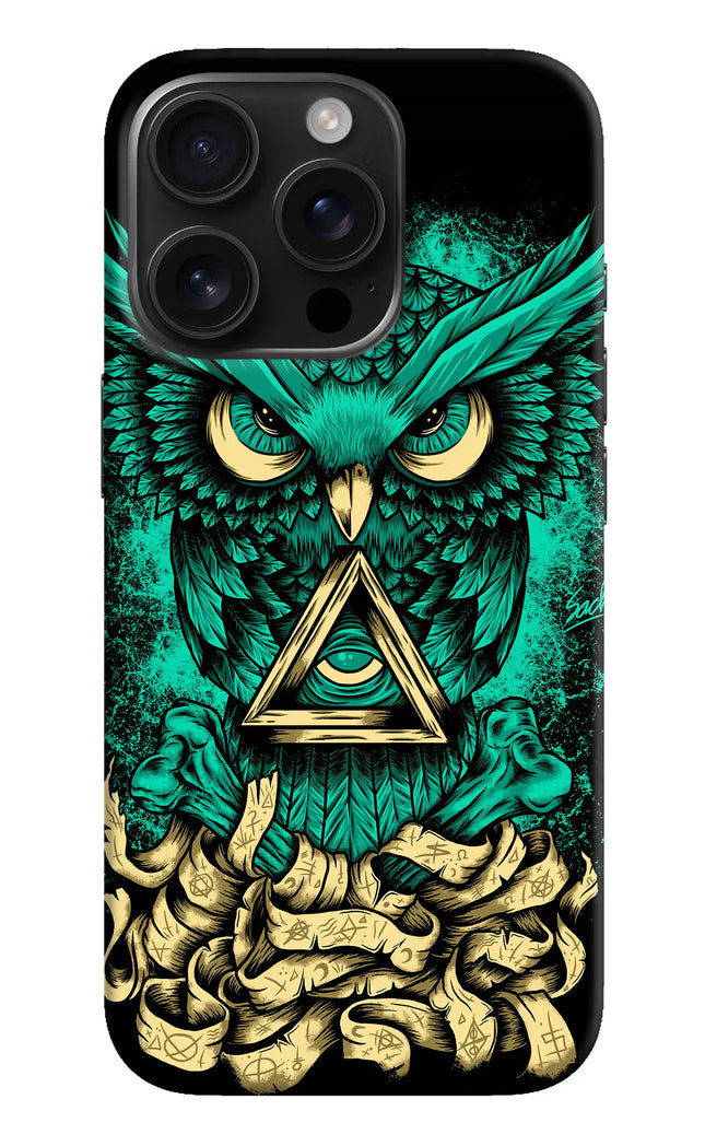 Green Owl iPhone 16 Pro Max Hard Case Back Cover by Casekaro