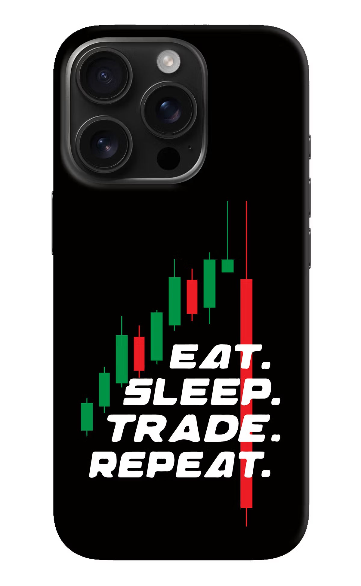 Eat Sleep Trade Repeat iPhone 16 Pro Max Hard Case Back Cover by Casekaro