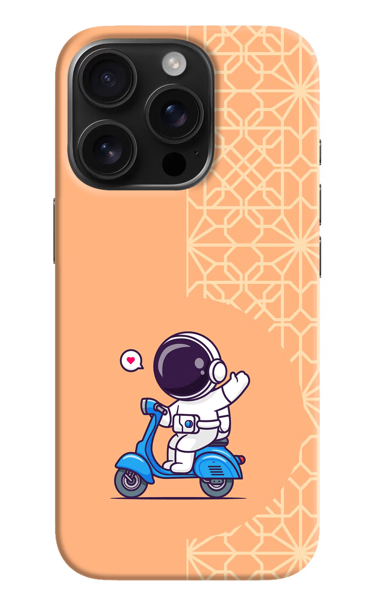 Cute Astronaut Riding iPhone 16 Pro Max Hard Case Back Cover by Casekaro