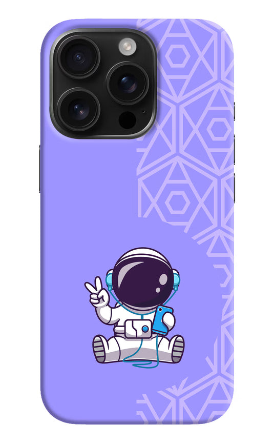 Cute Astronaut Chilling iPhone 16 Pro Max Hard Case Back Cover by Casekaro