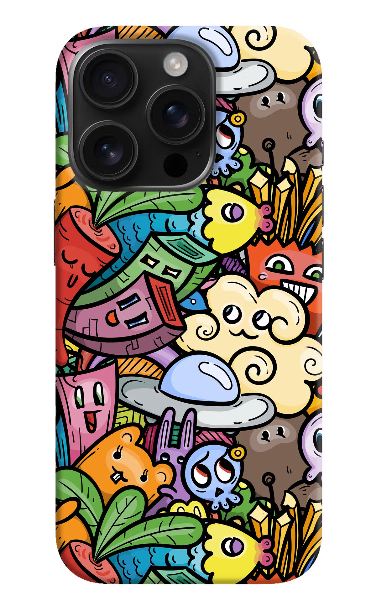 Veggie Doodle iPhone 16 Pro Max Hard Case Back Cover by Casekaro