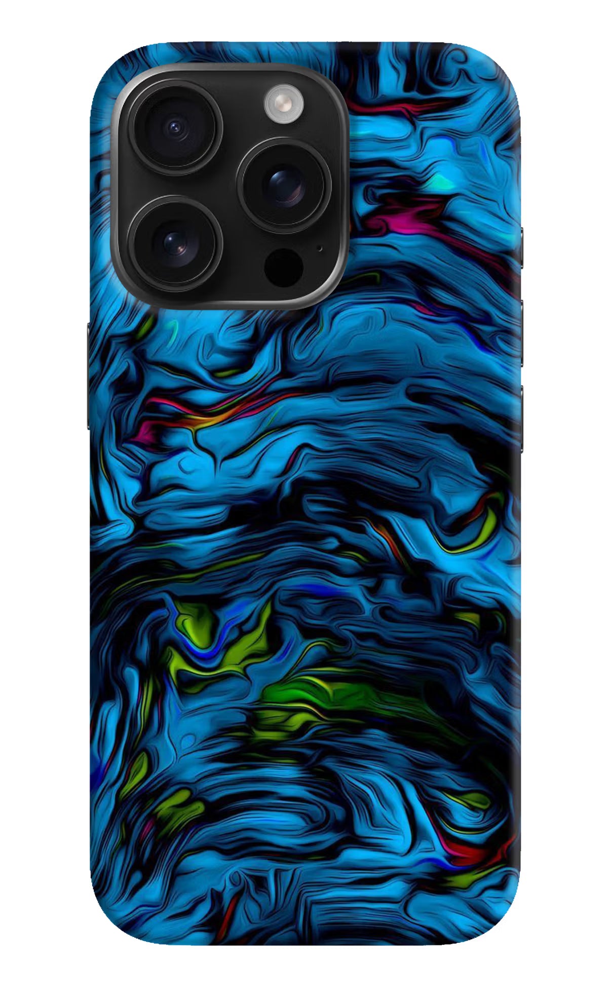 Dark Blue Abstract iPhone 16 Pro Max Hard Case Back Cover by Casekaro