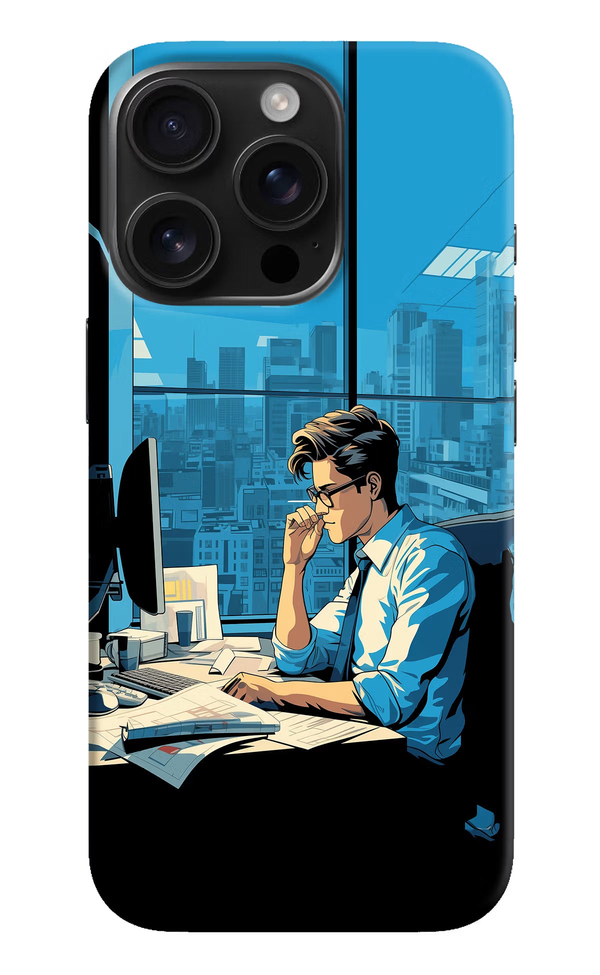 Focused Hustler (AI Generated) iPhone 16 Pro Max Hard Case Back Cover by Casekaro