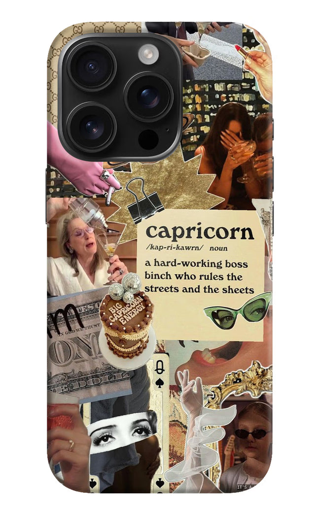 Capricorn Zodiac iPhone 16 Pro Max Hard Case Back Cover by Casekaro