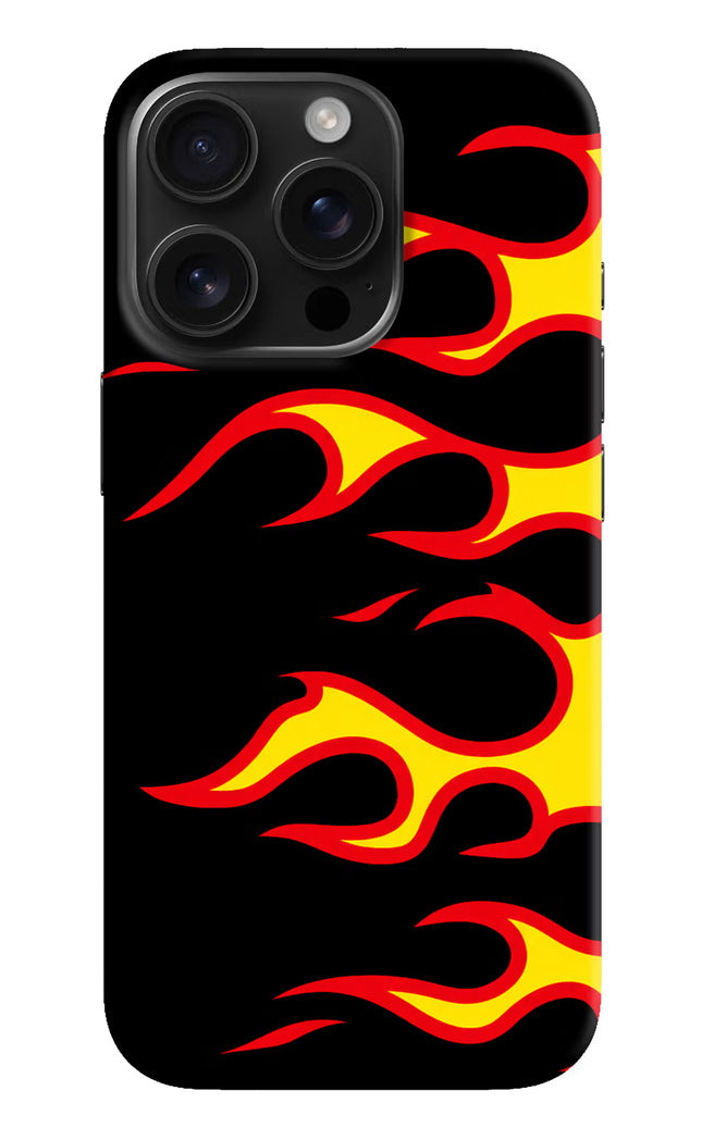 Side Sweep Flames iPhone 16 Pro Max Hard Case Back Cover by Casekaro