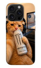 Gamer Cat Energy iPhone 16 Pro Max Hard Case Back Cover by Casekaro