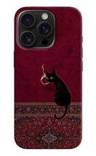 Midnight Cat iPhone 16 Pro Max Hard Case Back Cover by Casekaro