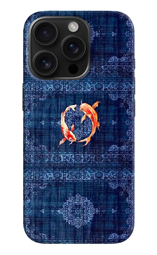 Koi Blue iPhone 16 Pro Max Hard Case Back Cover by Casekaro