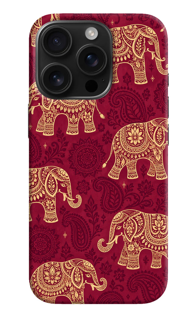 Maroon Elephant iPhone 16 Pro Max Hard Case Back Cover by Casekaro