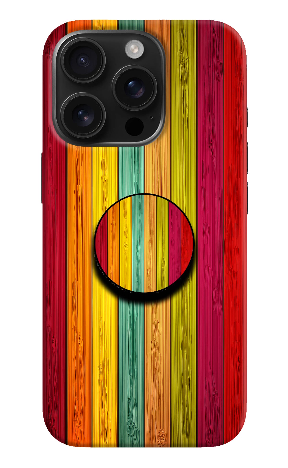 Multicolor Wooden iPhone 16 Pro Max Pop Case