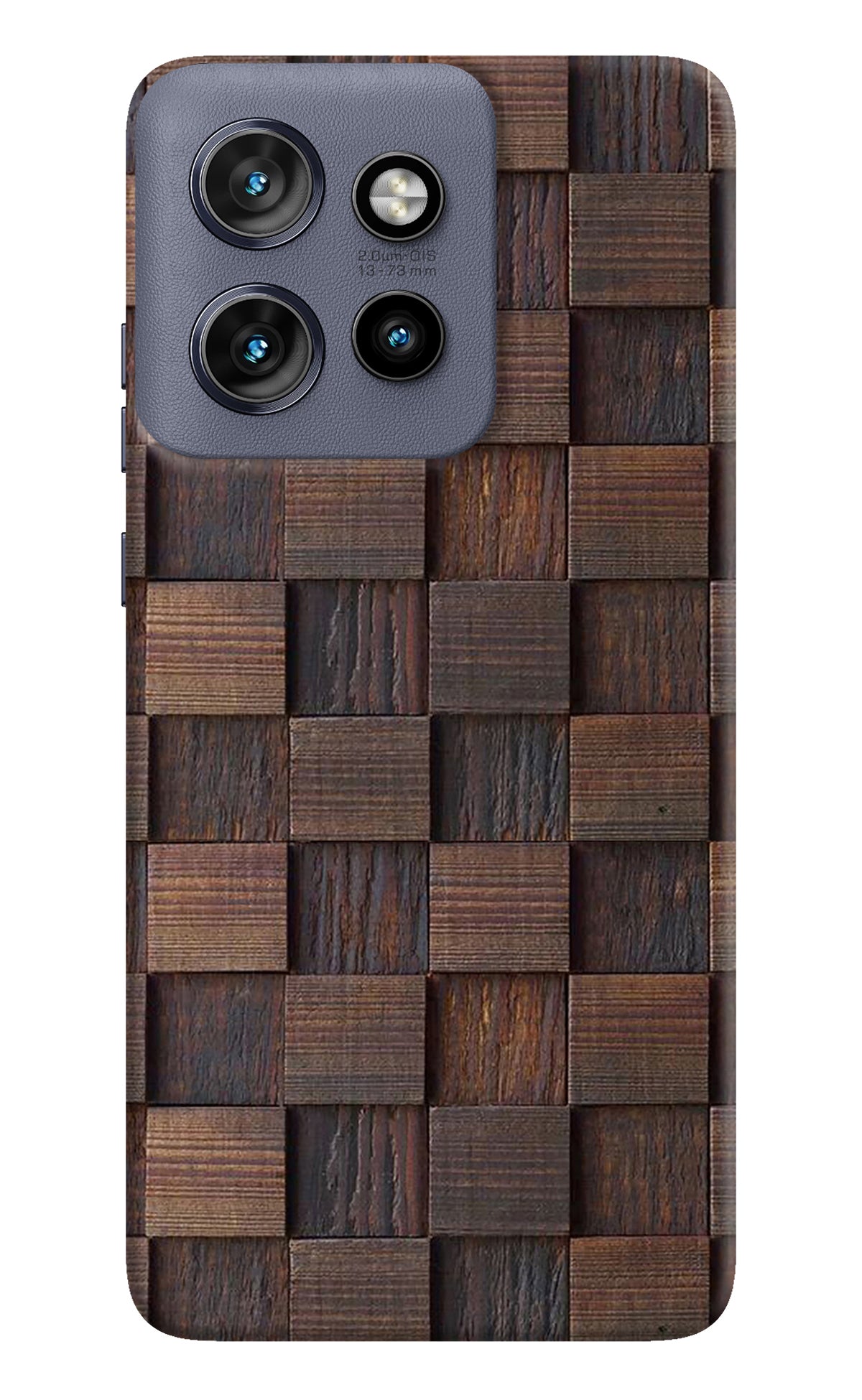 Wooden Cube Design Moto Edge 50 Neo Back Cover