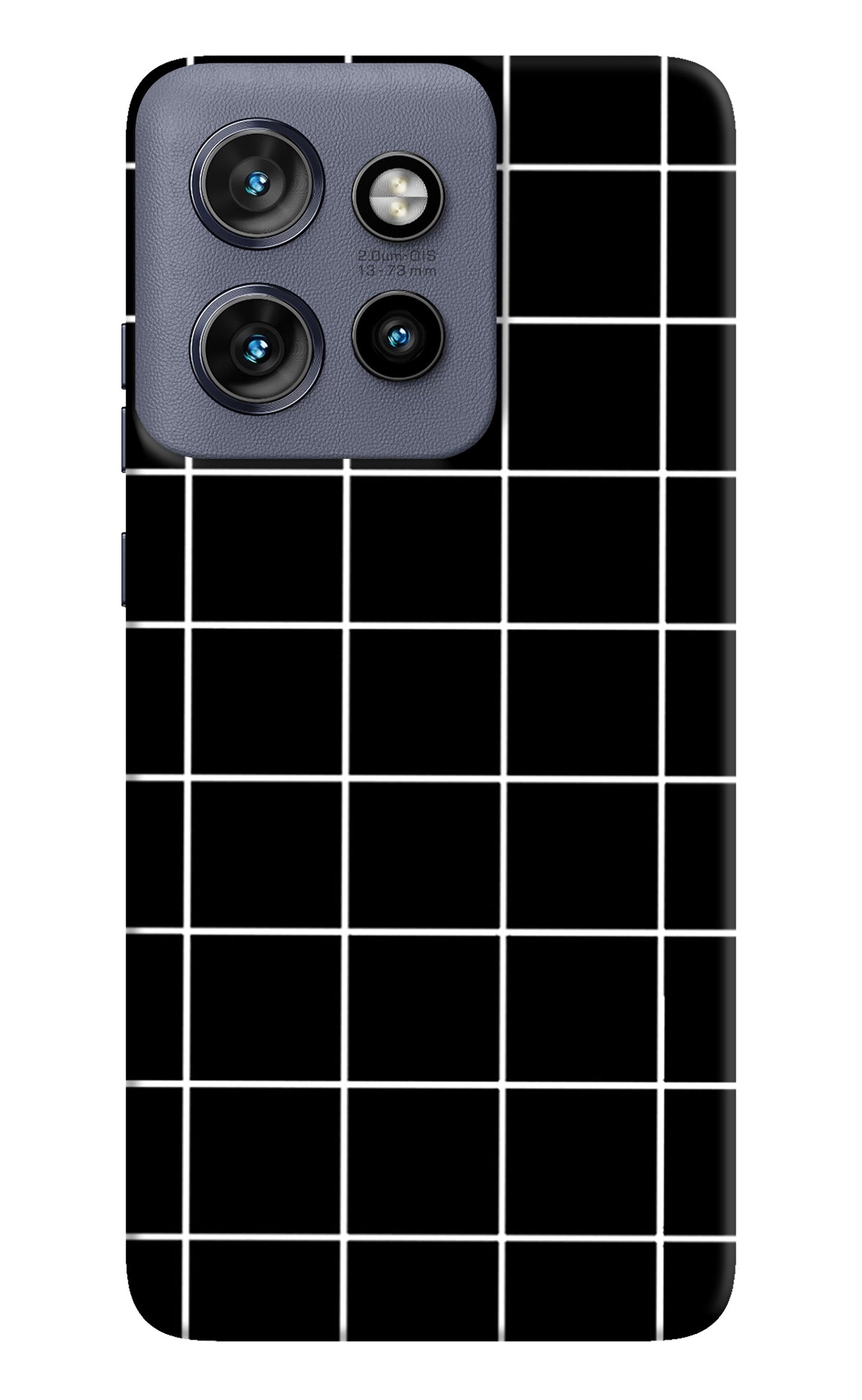 White Grid Moto Edge 50 Neo Back Cover