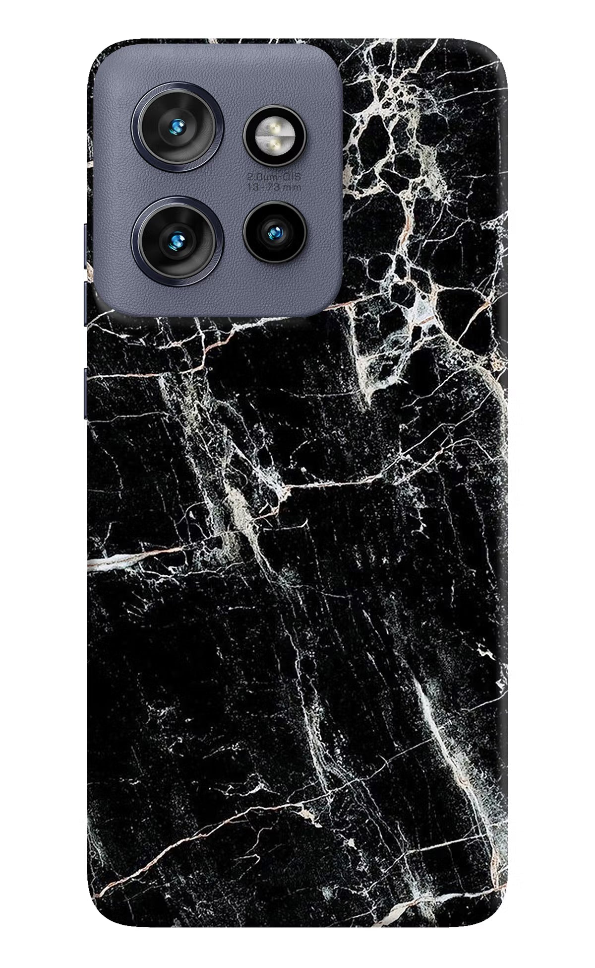 Black Marble Texture Moto Edge 50 Neo Hard Case Back Cover by Casekaro