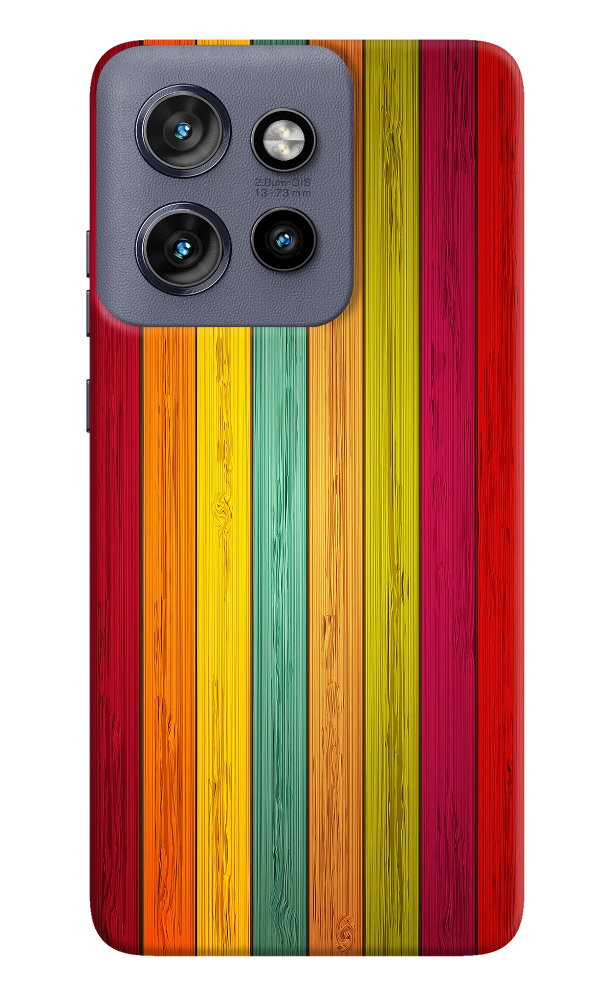 Multicolor Wooden Moto Edge 50 Neo Back Cover