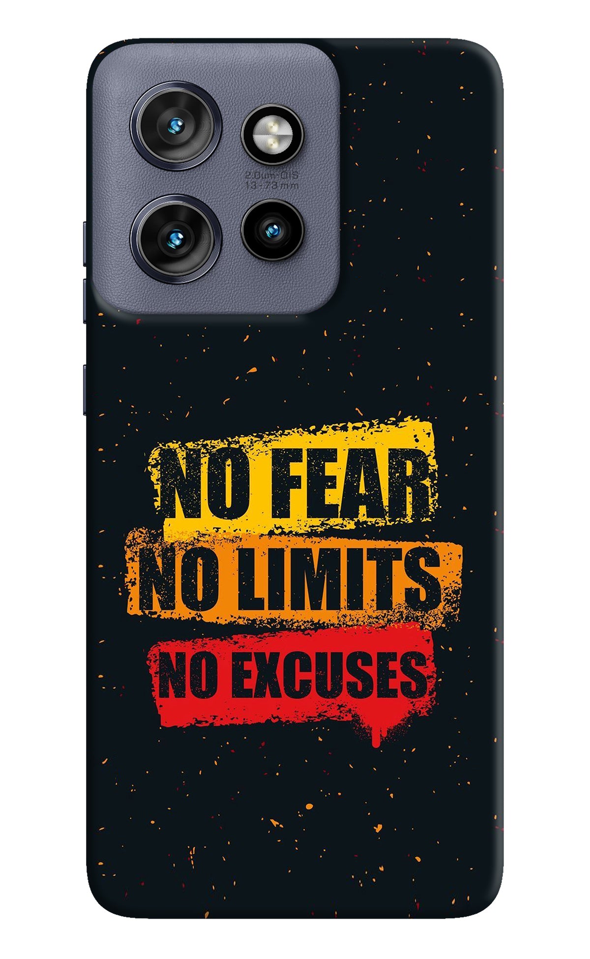 No Fear No Limits No Excuse Moto Edge 50 Neo Back Cover