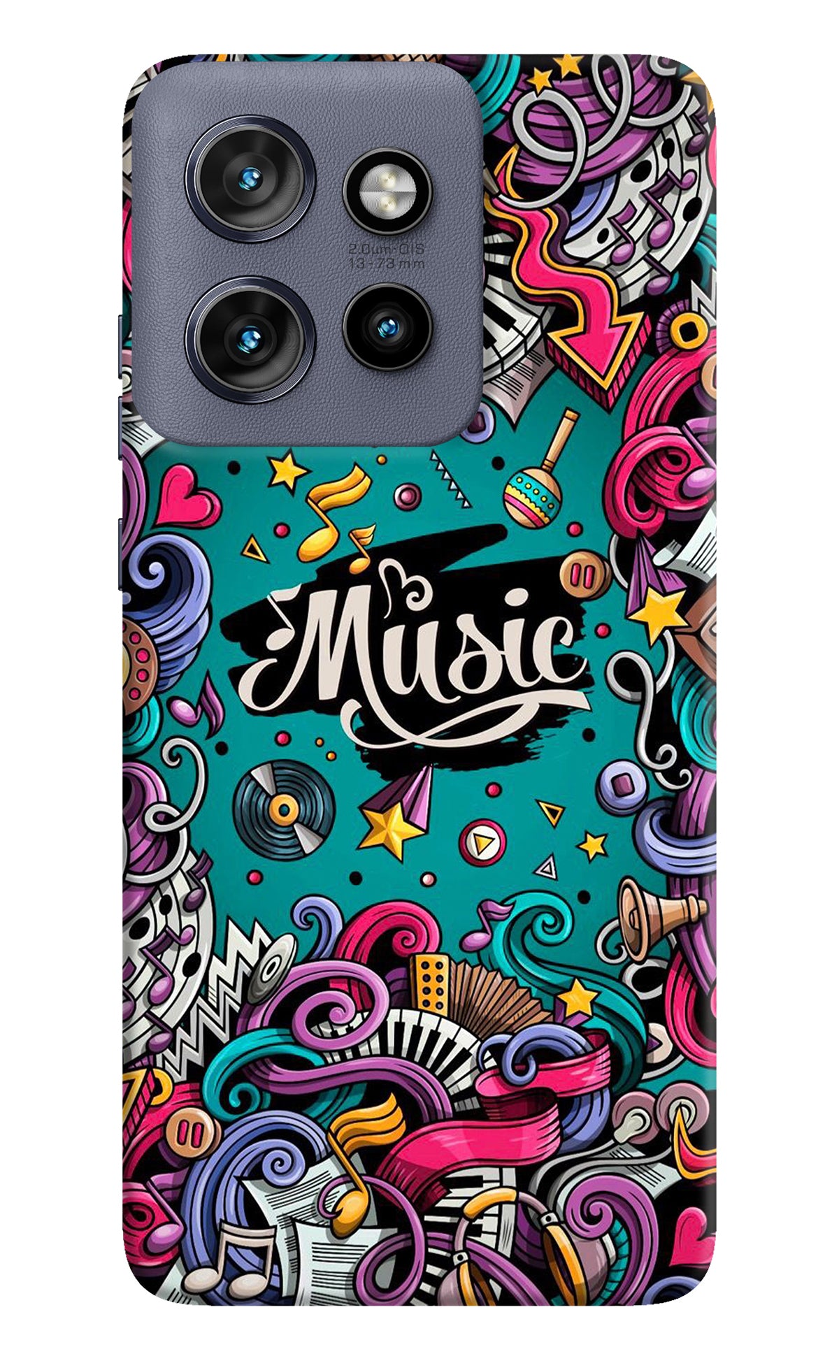 Music Graffiti Moto Edge 50 Neo Back Cover