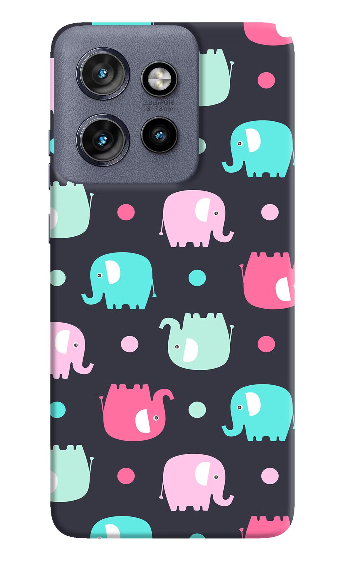 Elephants Moto Edge 50 Neo Hard Case Back Cover by Casekaro