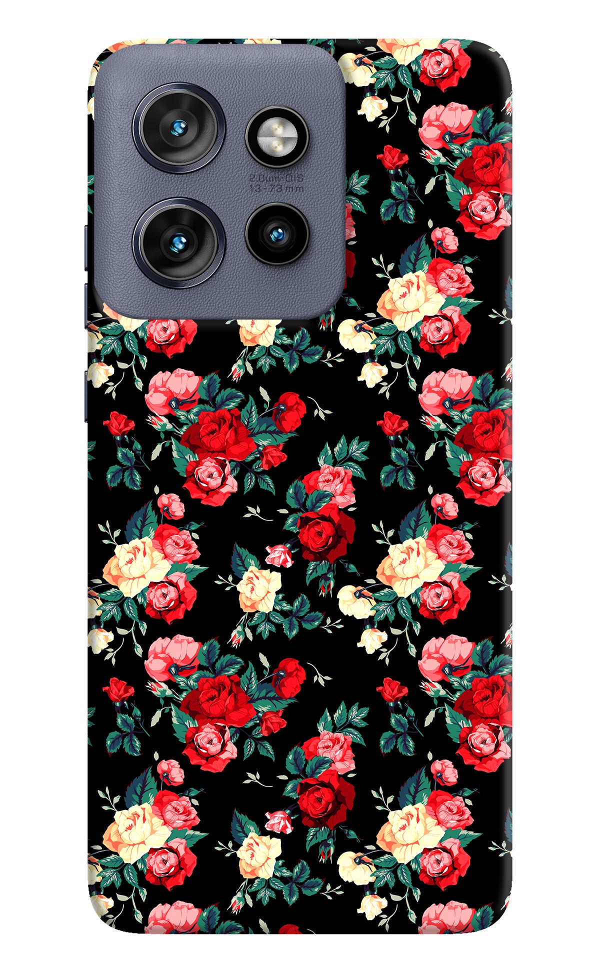 Rose Pattern Moto Edge 50 Neo Back Cover