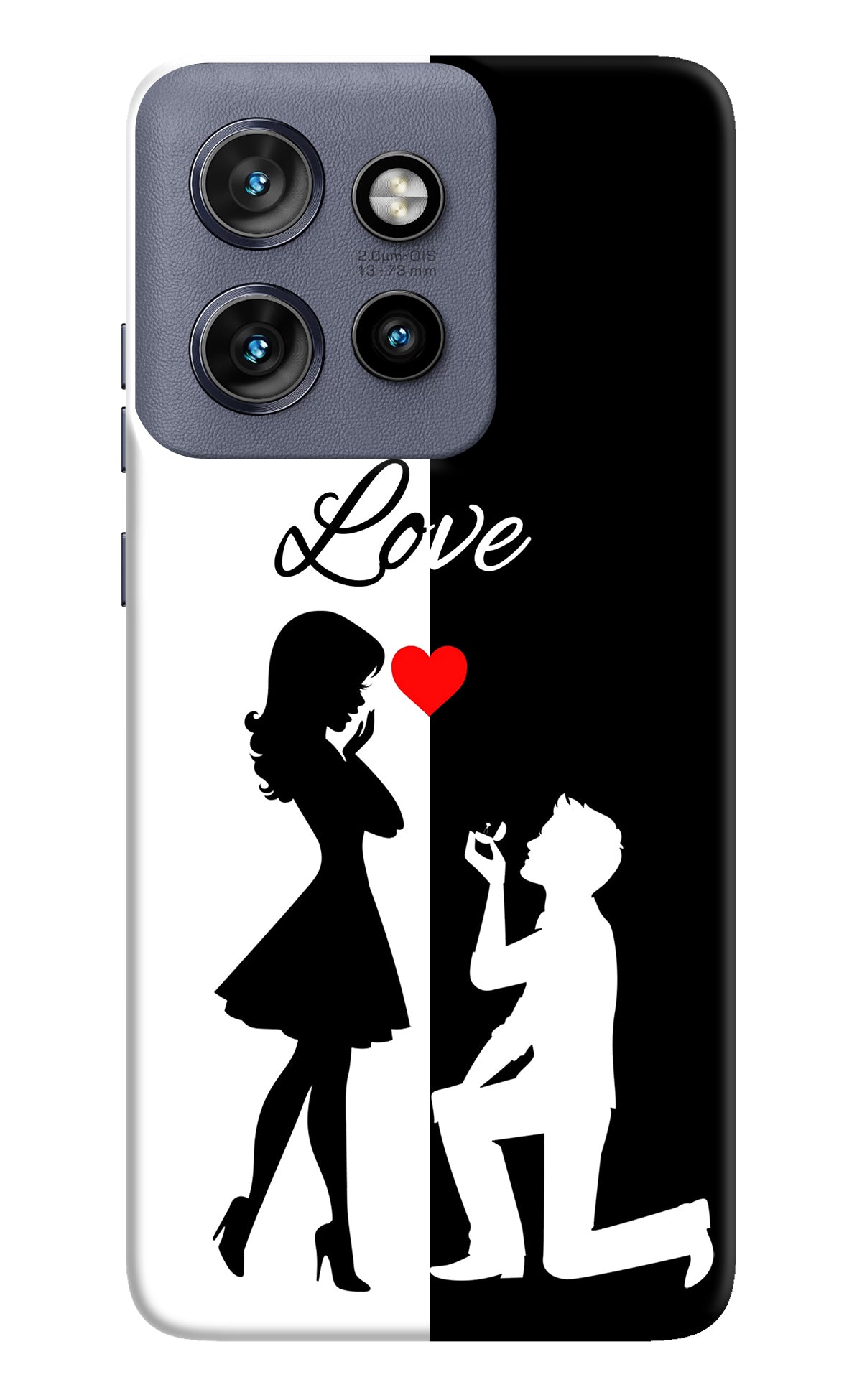 Love Propose Black And White Moto Edge 50 Neo Back Cover