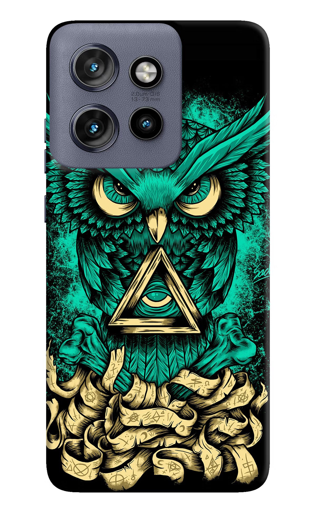 Green Owl Moto Edge 50 Neo Hard Case Back Cover by Casekaro