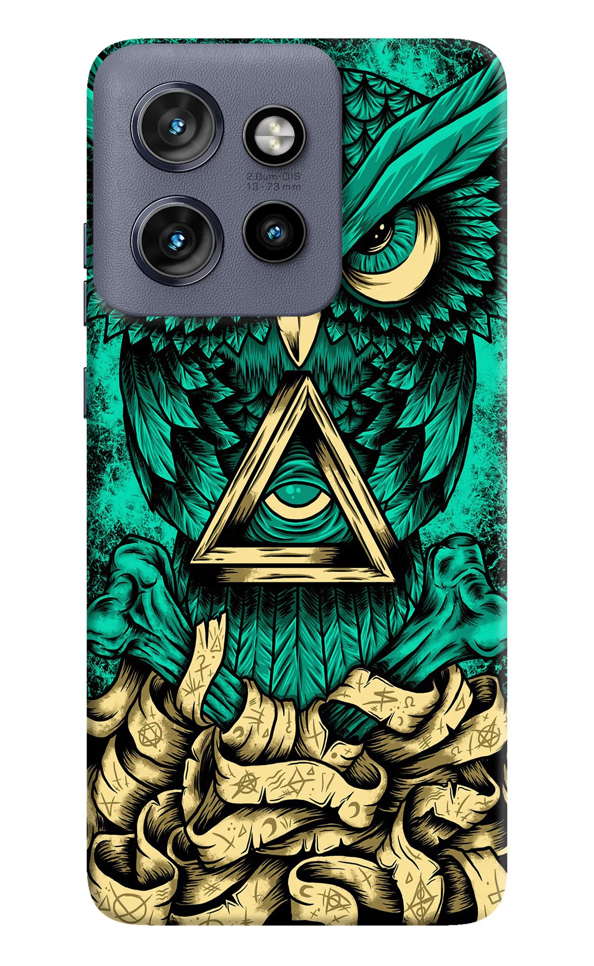 Green Owl Moto Edge 50 Neo Hard Case Back Cover by Casekaro