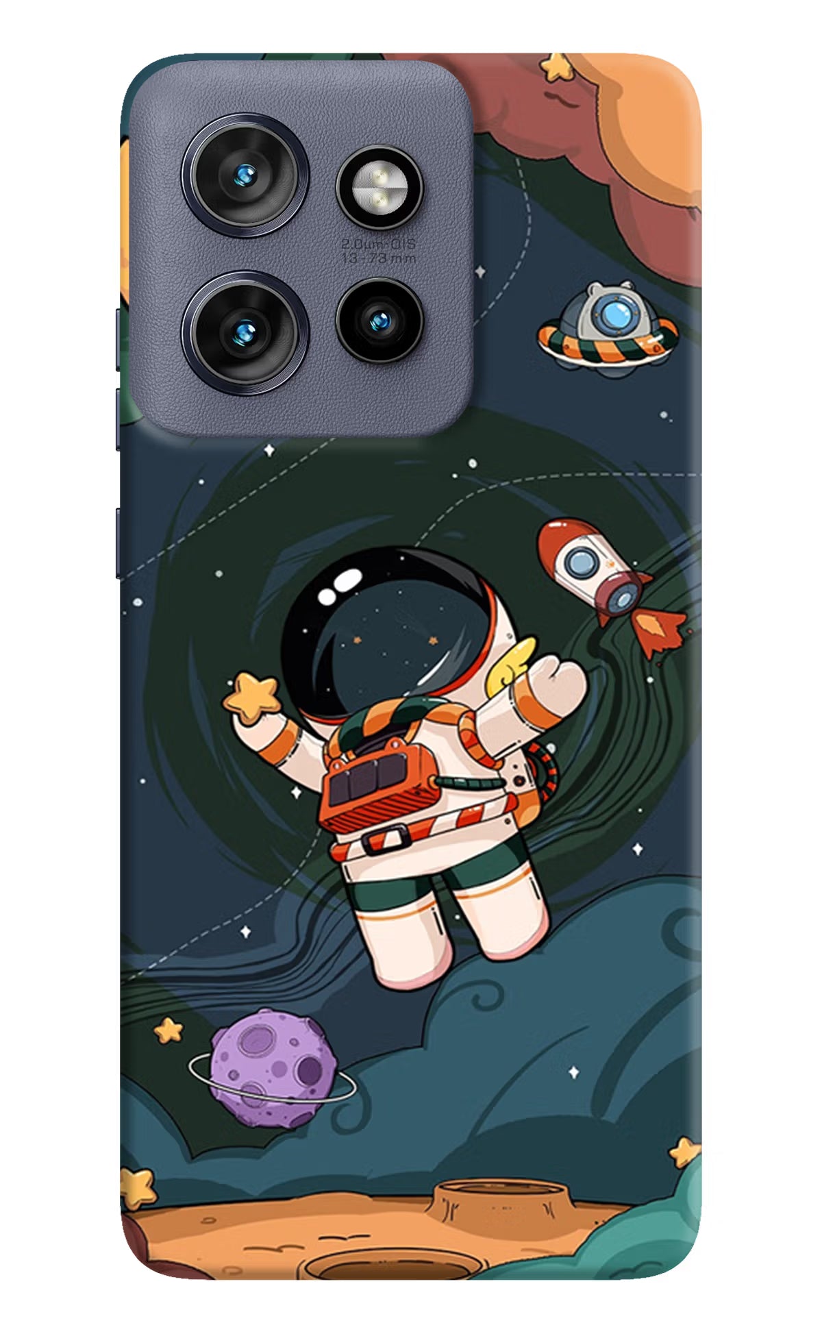 Cartoon Astronaut Moto Edge 50 Neo Hard Case Back Cover by Casekaro