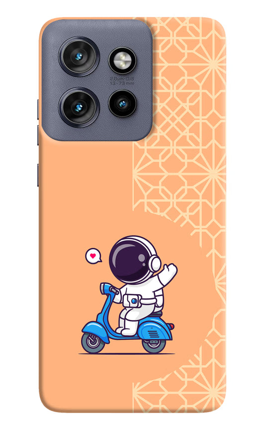 Cute Astronaut Riding Moto Edge 50 Neo Hard Case Back Cover by Casekaro