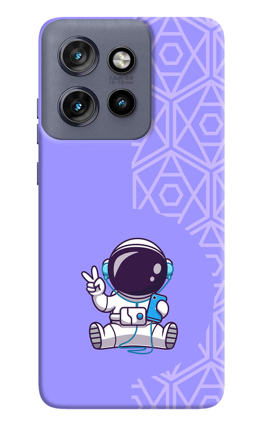 Cute Astronaut Chilling Moto Edge 50 Neo Hard Case Back Cover by Casekaro