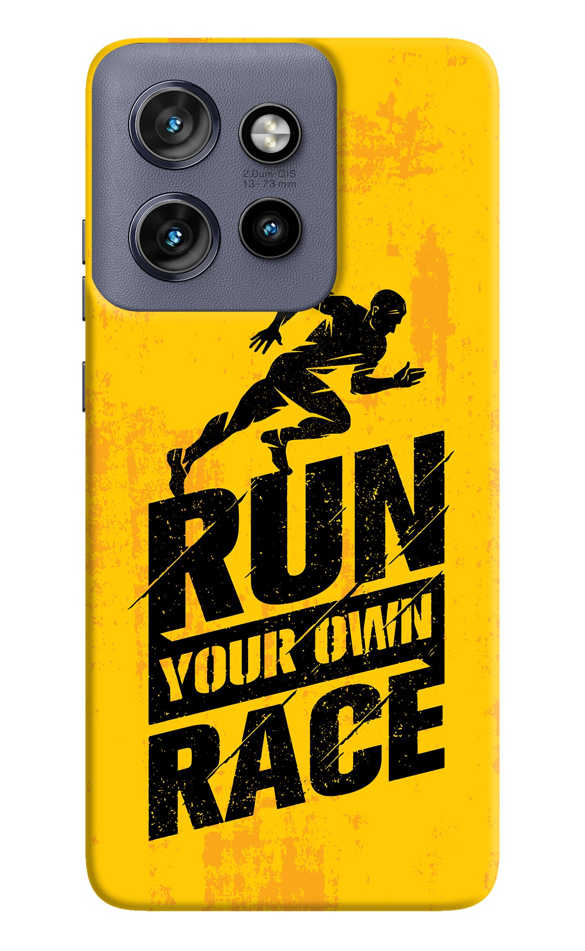 Run Your Own Race Moto Edge 50 Neo Back Cover