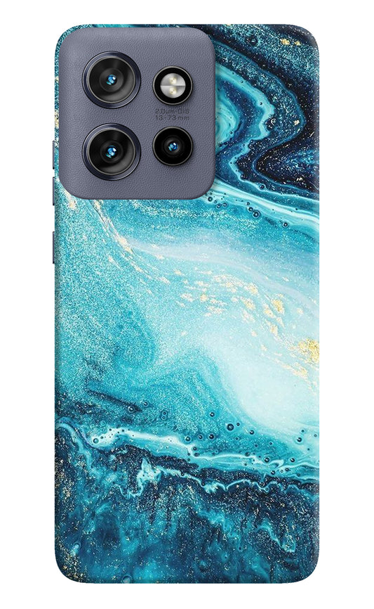 Blue Glitter Marble Moto Edge 50 Neo Back Cover