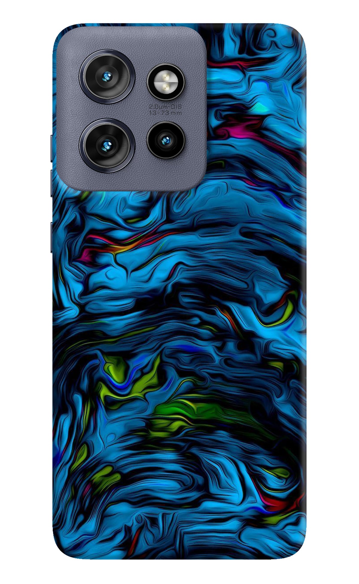 Dark Blue Abstract Moto Edge 50 Neo Back Cover