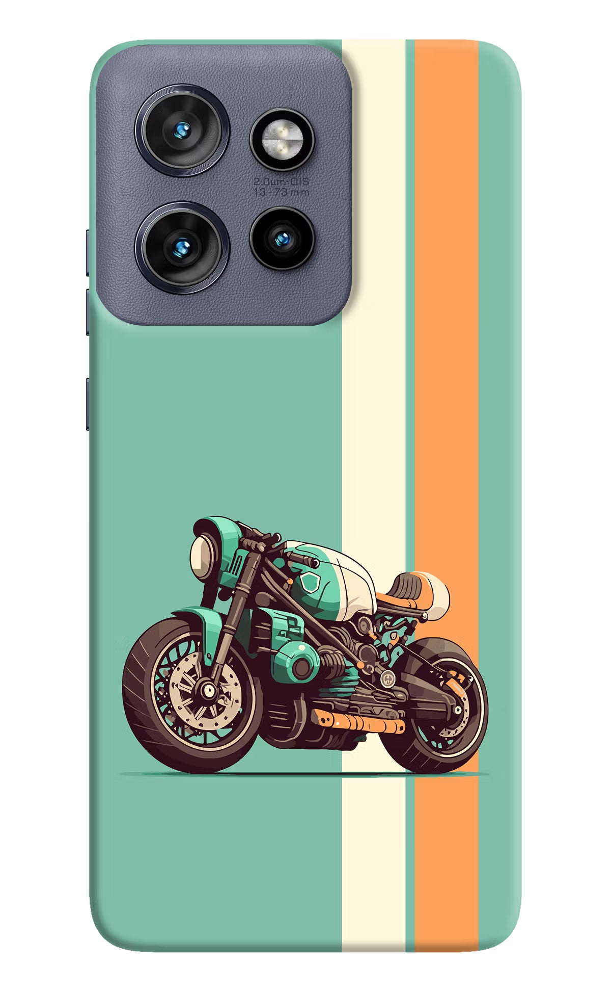 Striped Moto Drift Moto Edge 50 Neo Hard Case Back Cover by Casekaro