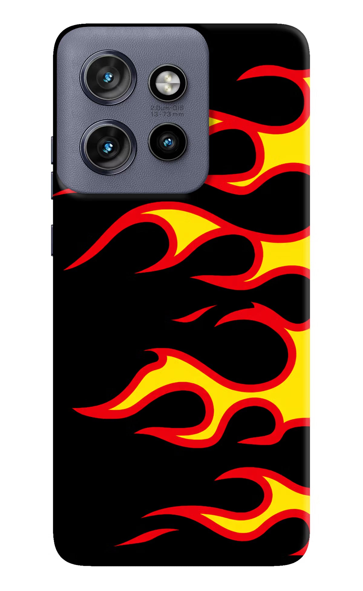 Side Sweep Flames Moto Edge 50 Neo Hard Case Back Cover by Casekaro