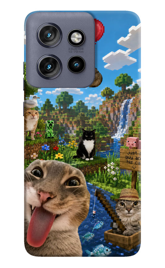 Minecraft Cat Chaos Moto Edge 50 Neo Hard Case Back Cover by Casekaro