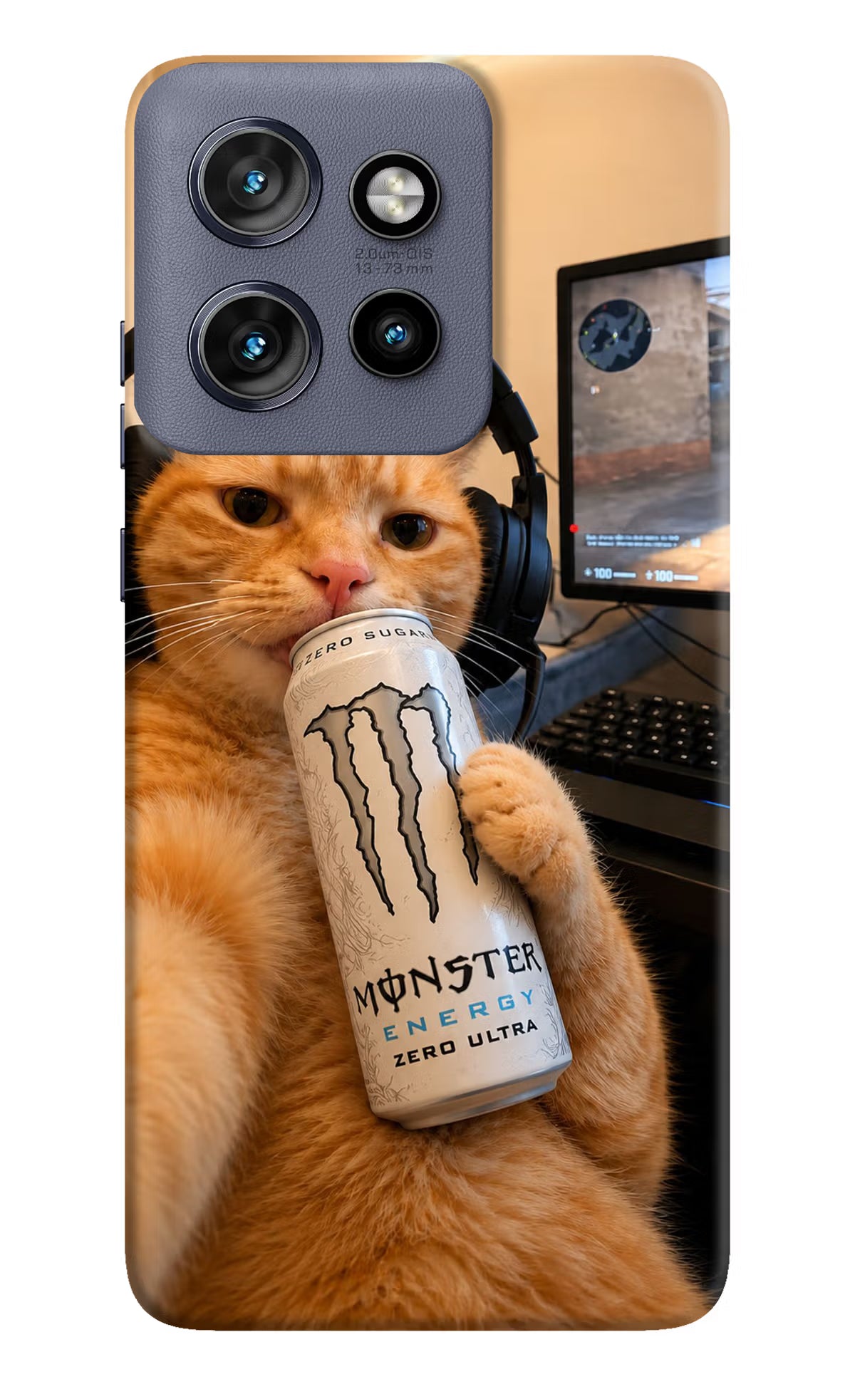 Gamer Cat Energy Moto Edge 50 Neo Back Cover