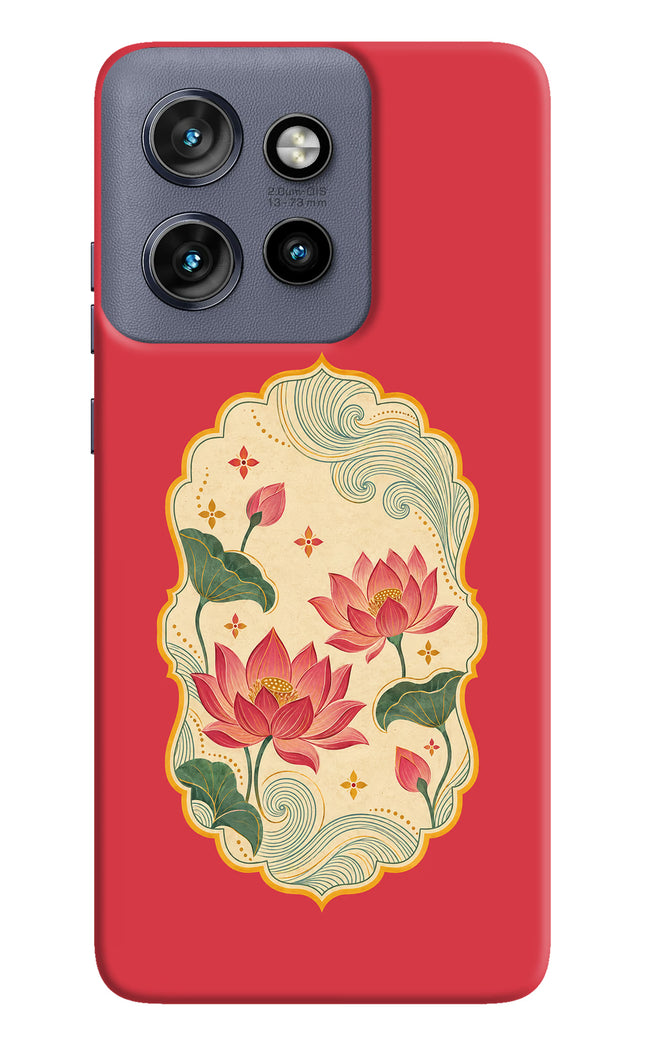Pink Lotus Moto Edge 50 Neo Hard Case Back Cover by Casekaro
