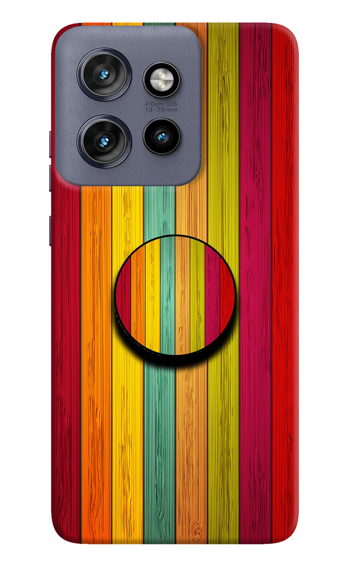 Multicolor Wooden Moto Edge 50 Neo Pop Case by Casekaro