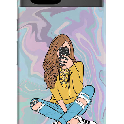 Selfie Girl Google Pixel 8A Hard Case Back Cover by Casekaro