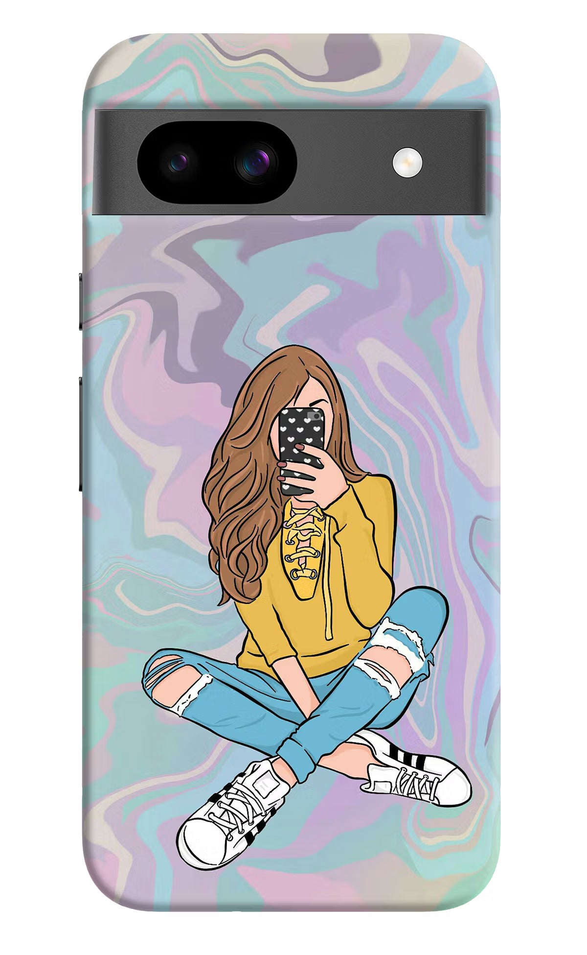 Selfie Girl Google Pixel 8A Hard Case Back Cover by Casekaro