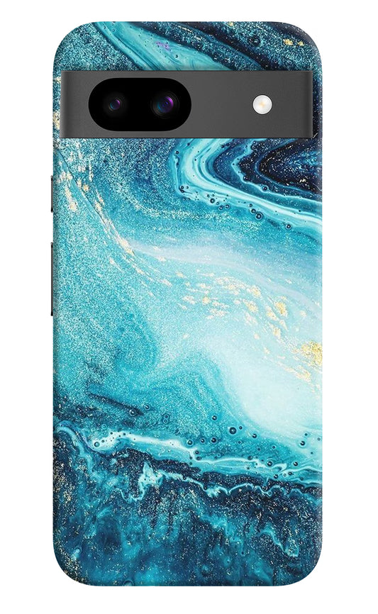 Blue Glitter Marble Google Pixel 8A Hard Case Back Cover by Casekaro