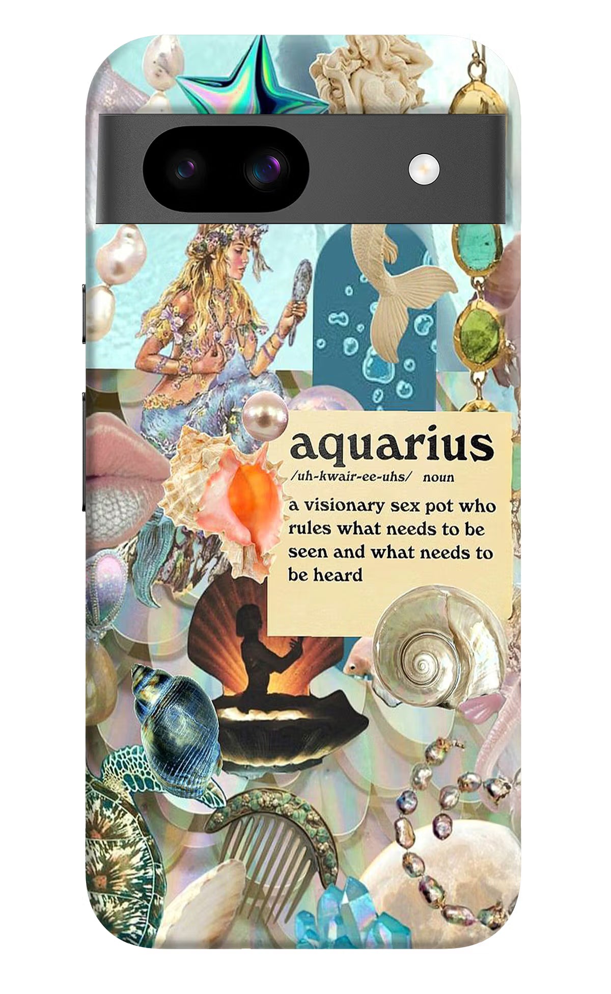 Aquarius Zodiac Google Pixel 8A Hard Case Back Cover by Casekaro